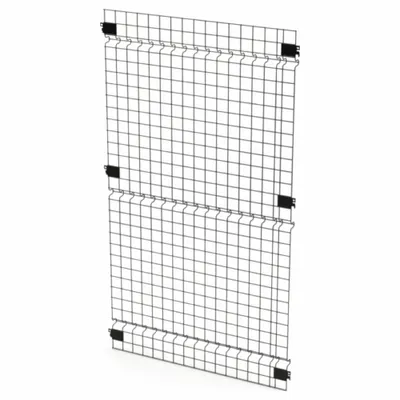 HUSKY RACK Welded Wire Panel, 5 ft H x 3 ft W x 1 1/2 in D, Black Powder-Coated - Husky Rack & Wire Quick-Assemble Woven-Wire Partition Components
