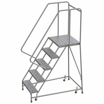 BALLYMORE Rolling Ladder: 4.2 ft Platform Ht, Assembled, Aluminum, Wt-Actuated - Aluminum Weight-Actuated Ladders