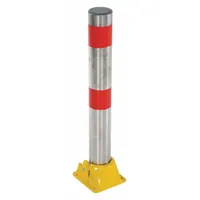 Fold-Down Bollard: Bolt-On, 35 1/2 in Install Ht, 4 1/2 in Dia, Stainless Steel, Silver (MPN PARK-P-108-FD-SS)