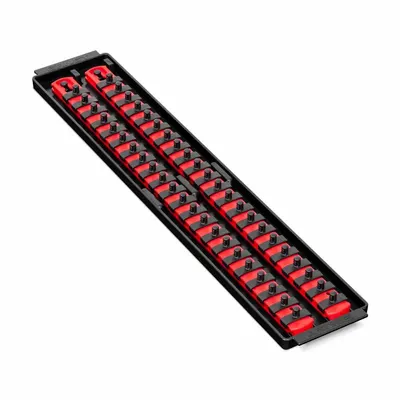 ERNST MANUFACTURING Twist-Lock Socket Organizer Tray: Red, 3 5/8 in Overall Wd - Socket Rails & Trays