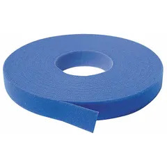 This back-to-back hook-and-loop roll is supplied as a continuous length for cutting to custom sizes. It is used for bundling, organizing, and securing cables, hoses, or tools. Color: Blue. Width: 3/4 in. Length: 37 1/2 ft.