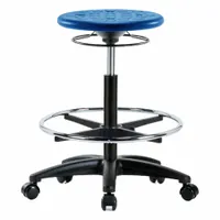 Stool: Polyurethane, Ht Range 22 in to 32 in, 13 in Seat Wd, 13 in Seat Dp, 0 Glides, 5 Casters (MPN IPHBSO-RG-CF-RC-BLU)