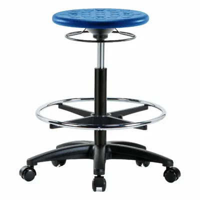 OEM Stool: Polyurethane, Ht Range 22 in to 32 in, 13 in Seat Wd, 13 in Seat Dp - Polyurethane Lab Stools