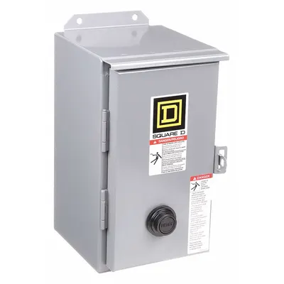 SQUARE D Magnetic Motor Starter: Non-Reversing, 3 Poles, NEMA Size 1, 27 A - Enclosed Non-Reversing Starters with Thermal Overloads