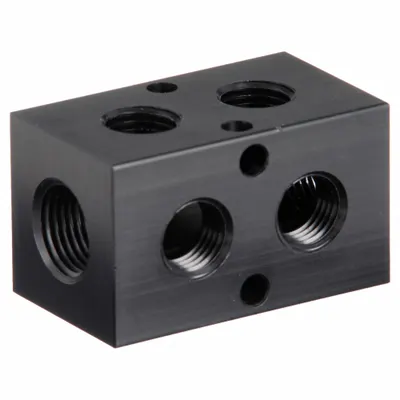 PNEUMADYNE Pipe Manifold Fitting: Right-Angle, NPT x NPT, Rectangle, Aluminum - Air & Fluid Block Manifolds