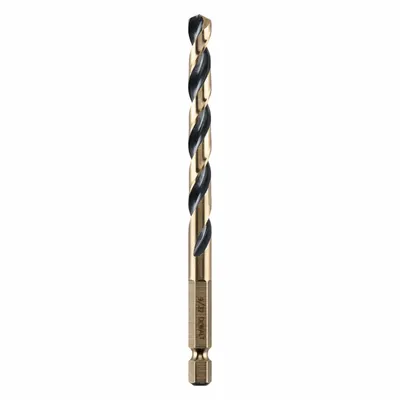 DEWALT Hex Shank Drill Bit: 9/32", 135° Split Point, Black & Gold HSS - Dewalt Impact Ready Drill Bits