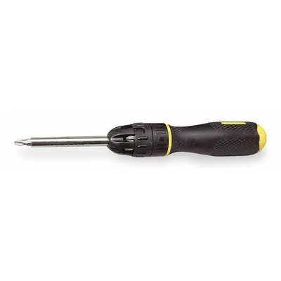 STANLEY Multi-Bit Screwdriver: Phillips/Pozidriv/Slotted/Square/Torx Tip, 10 Tips - General Purpose Multi-Bit Screwdrivers