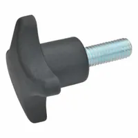 JW WINCO Hand Knobs; 4-Prong Knobs: Plastic w/ SS Thread, M8 Thread, 40 mm Dia (MPN 8N20SA1/ST)