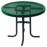 ULTRASITE Patio Table: Green, Expanded Metal, 30 1/4 in Overall Ht, 36 in Overall Dia, Steel, Black (MPN 361L-RDV-Green)