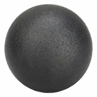 Ball knob with threaded hole for manual adjustment and positioning on machinery, fixtures, and control panels. Features a 1.88 in diameter plastic body with a steel thread insert, 5/16"-18 thread size. Provides a secure grip and reliable fastening in industrial settings