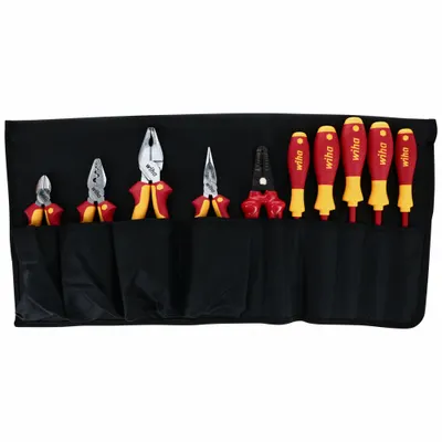 WIHA Insulated Tool Kit: Insulated, 10 Total Pcs - Tool Sets with Tool Roll