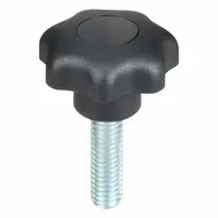 KIPP Hand Knob: 7 Point, Plastic w/ Steel Thread, M6 Thread, 20 mm Thread Lg, 25 mm Dia (MPN K0155.11046)