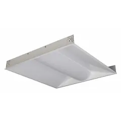 This 2 ft. x 2 ft. LED center-basket troffer delivers 3300 lumens at 5000K, consuming 29 watts. It operates on 120 to 277V AC and is designed for recessed installation in standard ceiling grids. Suitable for general lighting in commercial spaces such as offices, schools, and retail environments.