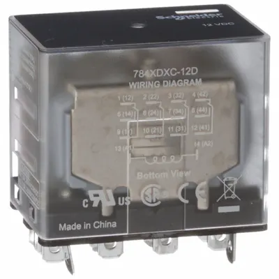 SCHNEIDER General Purpose Relay: Socket Mounted, 15 A Current Rating, 12V DC, 4PDT - Socket-Mounted Relays