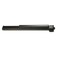 Rim-type exit device with touchbar style, bronze finish, and night latch outside trim. ADA compliant. For commercial doors up to 3 ft wide, providing secure egress and access control.