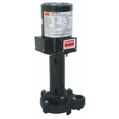 Dayton Machine Tool Pump: 115/230V AC, 1/8 hp, 500 SUS Max Visc, 12.5 gpm Max Flow - Pedestal Coolant Pumps