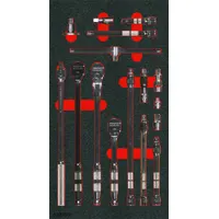 PROTO Hand Ratchet Set: Pear, Reversible, 1 1/2 in_7 in_13 in Overall Lg, 4° Min Arc Swing, Proto (MPN J52000KV)