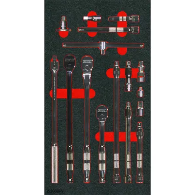 PROTO Hand Ratchet Set: Pear, Reversible, 1 1/2 in_7 in_13 in Overall Lg, 4° Min Arc Swing - Flex-Head Ratchet Sets