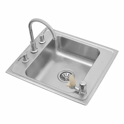 ELKAY Classroom Sink: Dual Manual Handle, Lever, 22 in Overall Lg, 19 1/2 in Overall Wd - Classroom Sinks with Faucets