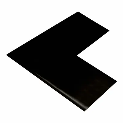 MIGHTY LINE Floor Marking Shape: L, Solid, Black, No Legend, 4 in x 10 in, 50 mil Tape Thick - L-Shaped Floor Marking Tape