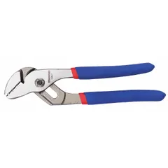 Flat-jaw tongue and groove pliers with a serrated groove joint. Overall length of 6 5/8 inches and a maximum jaw opening of 1 inch. Used for gripping and turning applications requiring a flat jaw profile, such as general maintenance, plumbing, and mechanical tasks.