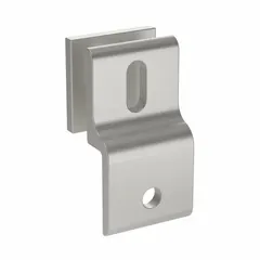 Aluminum mesh panel retainer with anodized silver finish for Fath 20 Series metric framing. Secures mesh panels in industrial enclosures, guarding systems, and partitions. Fasteners not included.