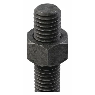 OEM Steel Grade B7 Fully-Threaded Stud with Nuts, 1 1/4"-8, Plain, 10 Pack - Fully-Threaded Rods & Studs with Nuts