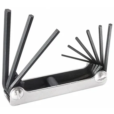 KLEIN TOOLS Hex Key Set: 1 - 5 Pieces, Folding, SAE, Std End, Short, 1 Pieces, Folding Holder - Folding Key Sets