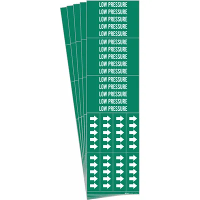 BRADY Low Pressure Adhesive Pipe Marker - Low Pressure Adhesive Pipe Markers
