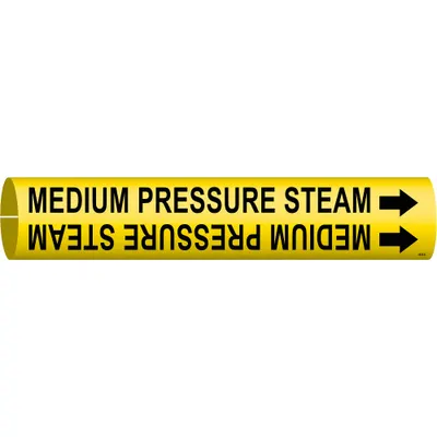 BRADY Medium Pressure Steam Snap-On Pipe Marker - Medium Pressure Steam Snap-On Pipe Markers