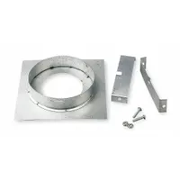 Firestop Support Plate: 4 in Duct, 26 ga Base Thick, Steel, 1 3/8 in Base Ht, 8 1/2 in Base Wd (MPN 4FSP)