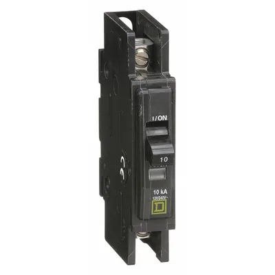 SQUARE D Miniature Circuit Breaker: 10 A, 120/240V AC, Single Phase, 10kA at 120/240V AC - QOU Series, Unit-Mount Square D Miniature Circuit Breakers