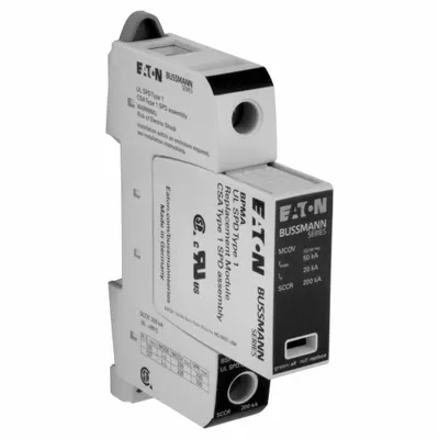 BUSSMANN Single Phase,120V,1P: Single Phase, 120/240VAC, 1 Poles - DIN Rail Internal-Mount SPDs