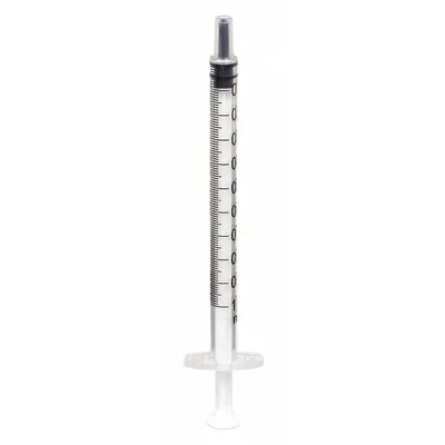 HENKE-JECT 3-Part Disposable Syringe: 1 mL Capacity - mL, Luer Slip, Polypropylene - Luer Slip Syringes
