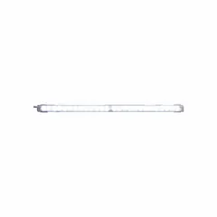 Rectangular LED machine tool light with flood beam pattern. Provides 690 lm max brightness at 11.6 W, operates on 24V DC ±10%. Includes a 3 m wire lead and mounting bracket. Suitable for illuminating work areas in industrial environments.