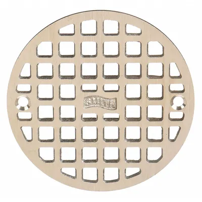 JAY R. SMITH MFG. CO Grate: A, Round, 4 3/4 in Overall Dia, 1/4 in Overall Ht, Nickel Bronze - Light-Duty Floor Drain Grates (Class A)