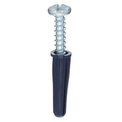 OEM APPROVED VENDOR Conical Plug Anchor, Plastic, Plain, 3/4 in L, 100 PK - Conical Plug Anchors