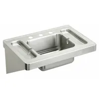 ELKAY Bathroom Sink: Elkay Commercial, Silver, Stainless Steel, 28 in Overall Lg, 20 in Overall Wd (MPN ESLV28203)