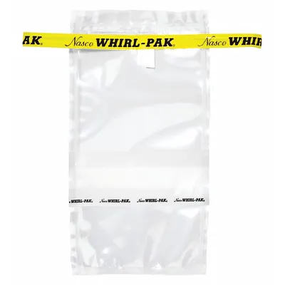 WHIRL-PAK Sampling Bag: Write-On, Sterile, 7 fl oz Capacity - oz, 207 mL Capacity - mL - Write On Sterilized Bags