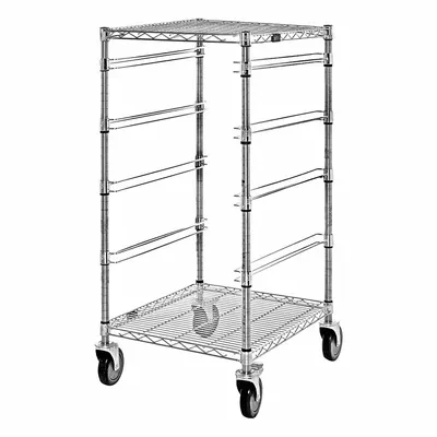 QUANTUM STORAGE SYSTEMS Bin Cart: 1,200 lb, 4 Bins/Tubs, 2 Shelves, Silver - Vertical Rack-Style Compartmentable Bin Carts