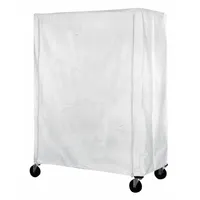 EAGLE GROUP Utility Cart Cover: White, Nylon, Zipper, 60 in Wd, 74 in Ht, 24 in Dp (MPN CZC-74-2160)