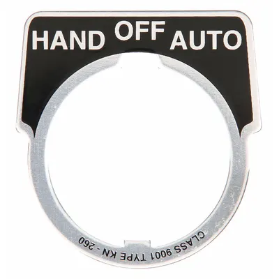 SCHNEIDER Legend Plate: 30 mm Panel Mounting Size, Half-Round - Push-Button Rings & Plates