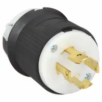 HUBBELL Locking Plug: Non-NEMA, Black/White, 250V AC, 30 A, 3 Pole, 4 Blade (MPN HBL3431GCB)