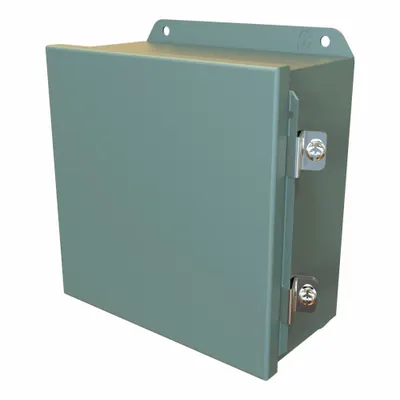 HAMMOND Electrical Enclosure: Steel, 8 in x 8 in x 4 in, NEMA 12/13/3R/4, Solid Cover - Steel Washdown Enclosures