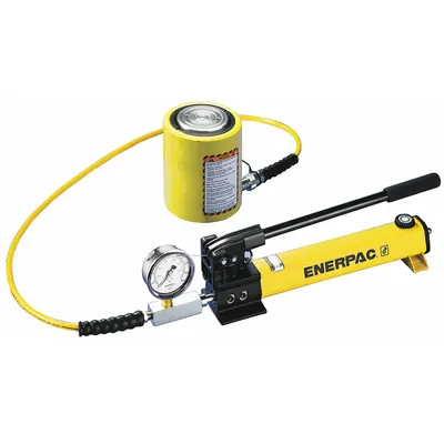 ENERPAC Low Profile Ram and Pump Set: 10 ton Cylinder Nominal Capacity - Low Height Ram & Pump Sets