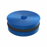 JERGENS Ball Lock Receiver Plug: Blue Anodize, Aluminum, 25 mm Outside Dia, 10 mm Overall Ht, O-Ring (MPN 49234)