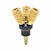 INTERSTATE PNEUMATICS Pipe Manifold Fitting: Inline, Round, Brass, 1/4 in Quick-Disconnect Insert (MPN FPM44-KH4BS)