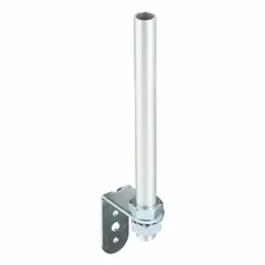 This Dayton mount secures modular tower light assemblies in industrial settings. It features a steel base and a 3/4-inch diameter, 9-7/16-inch long tube. Overall height is 9-1/2 inches with a 13/16-inch overall diameter. Housing color is silver.