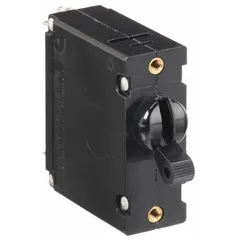 Panel Mount Circuit Breaker: 40 A Amps, 277V AC, 80V DC, Threaded Insert, 2.12 in Dp, #10-32 Screw (MPN BA1-B0-34-640-521-E). Key specifications — Terminal Connection: #10-32 Screw; AC Voltage Rating: 277V AC; DC Voltage Rating: 80V DC; Mounting Type: Threaded Insert.
