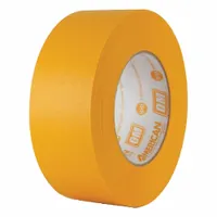 Orange crepe paper masking tape with rubber adhesive, 7.1 mil thick, 15/16 in wide, 60 yd long. For indoor/outdoor use on painted surfaces, providing clean paint lines